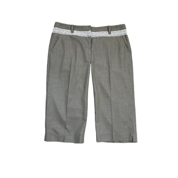 ROBERT RODRIGUEZ Women's Lace Trim Clam Digger Trouser Pants Tan Size 6 - Picture 1 of 12